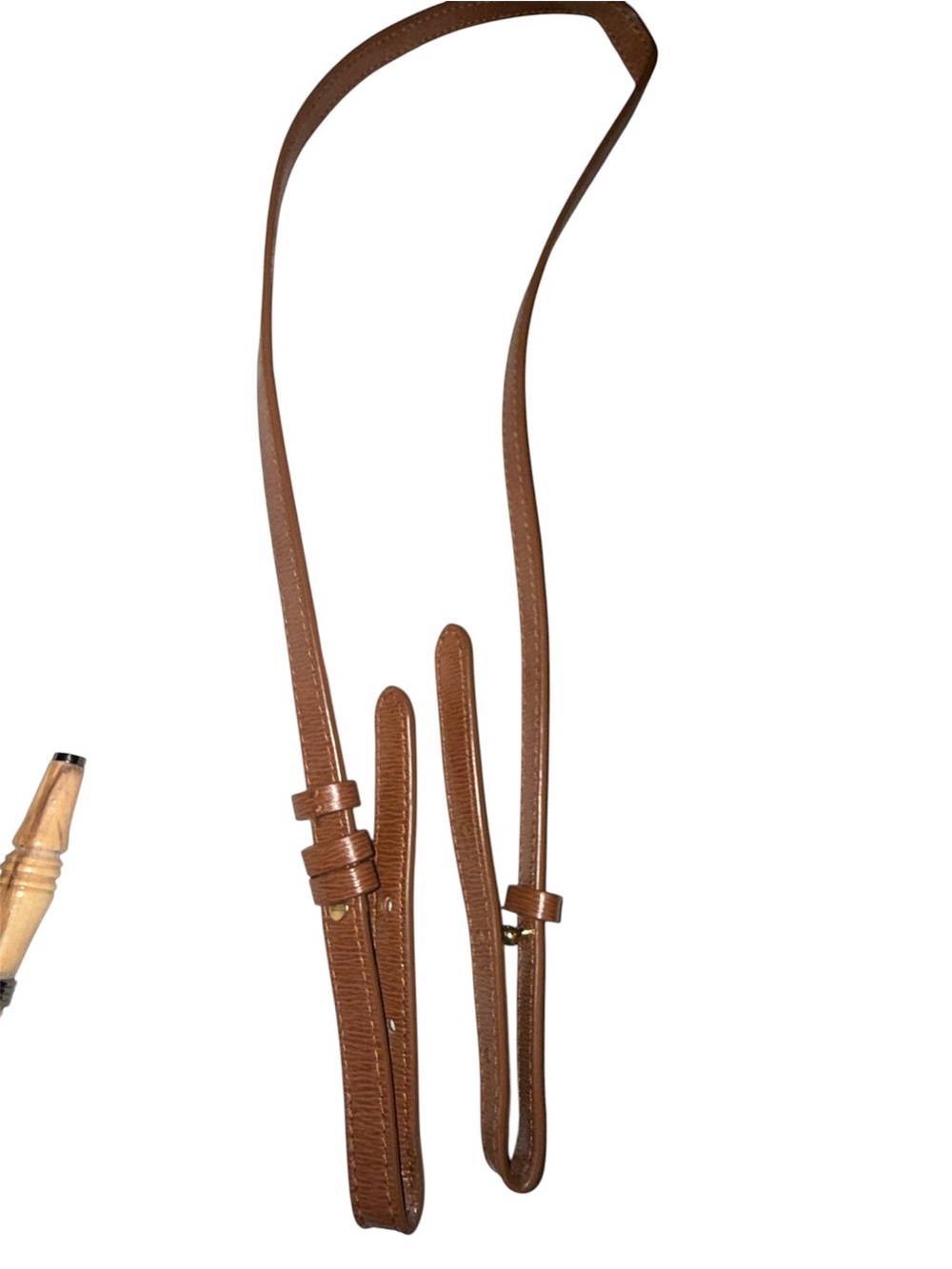Lauren Ralph Lauren Brown Leather Adjustable Crossbody Strap